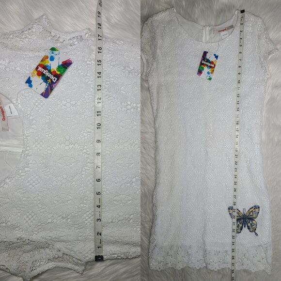 NWT|Desigual Vest Cadaques Lace Butterfly Embroidered Dress, EU 44, US 10 - Picture 4 of 9